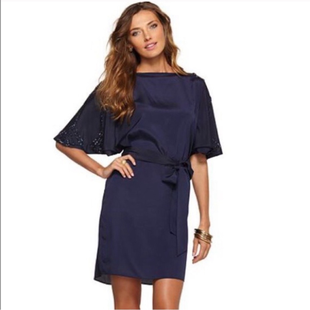 Lilly Pulitzer Navy Blue Belted Shift Dress